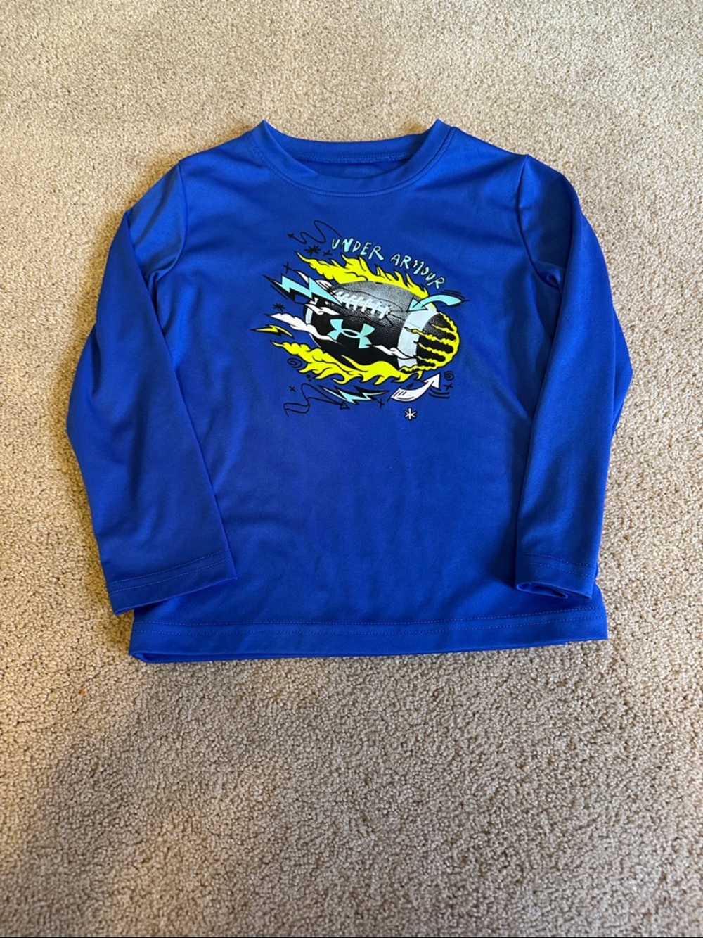 Under Armour Royal Blue Long Sleeve Graphic Football Tee